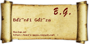 Bánfi Géza névjegykártya