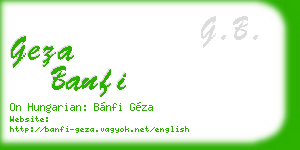 geza banfi business card