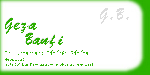 geza banfi business card